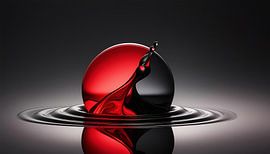 Bal in water als druppel