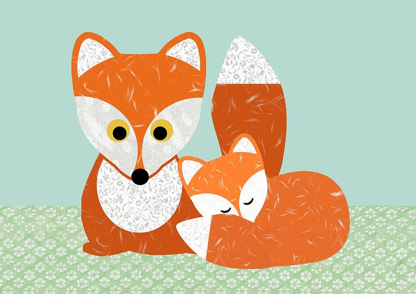 Fuchs mit Baby Fuchs von Green Nest