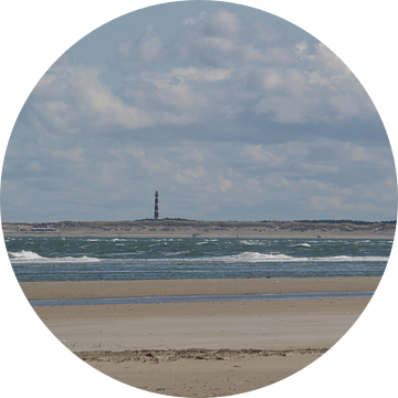 Vuurtoren van Ameland, gezien vanaf Terschelling