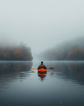 Kajak in de mist van fernlichtsicht