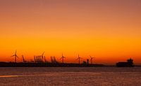Zonsondergang Maasvlakte Rotterdam van Jessica Berendsen thumbnail