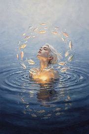 Königin des Meeres modernes Porträt von Mad Dog Art