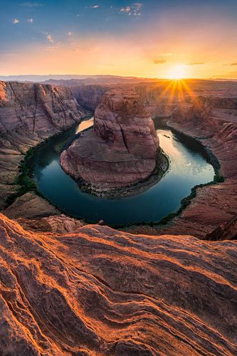 Horseshoe Bend bei Sonnenuntergang Bild - Arizona Wall Art, Scenic Desert Photo - Professional Landscape Photography von Daniel Forster
