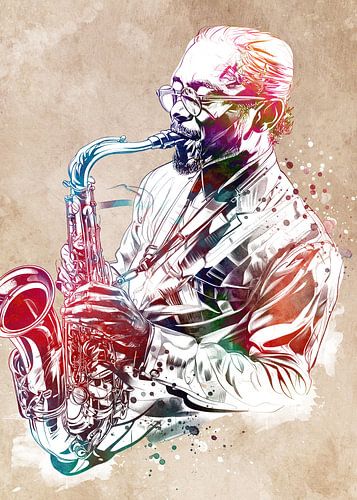 Saxophonist Musikantenkunst #Saxophonist von JBJart Justyna Jaszke