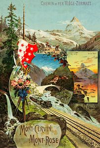 Hugo d’ Alési - Mont Cervin, Mont Rose. Chemin de fer Viège-Zermatt (1895)