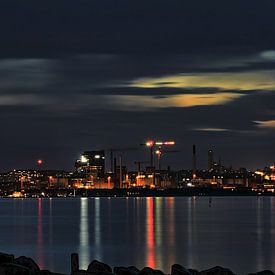Aarhus havenzicht in stilte van JacArt Prints