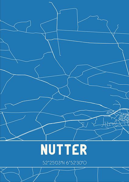 Blueprint | Carte | Nutter (Overijssel) par Affiches de lieux