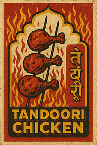 Tandoori-Hühnchen - Poster vom indischen Grill