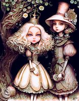 Alice & vriendin in Wonderland