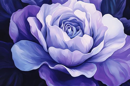 Digitale kunst van paarse roos