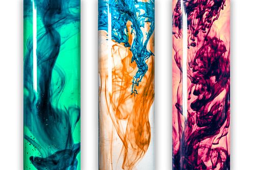 Trio: kleuren lossen op in water