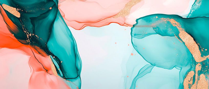 Flowing watercolours in pastel shades by Poster Art Shop