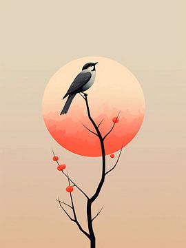 Vogel bij zonsondergang van haroulita