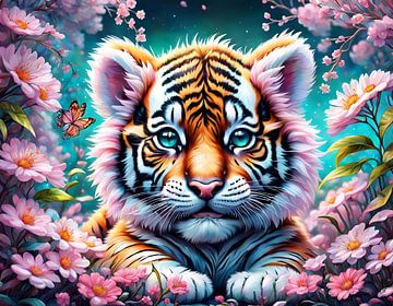 Schattige kleine tijger -3 van Johanna's Art