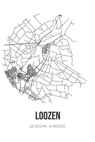 Loozen (Overijssel) | Landkaart | Zwart-wit