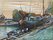 Drydock at Durgerdam, Piet Mondrian by Masterful Masters thumbnail