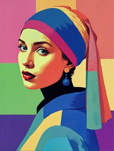 Pop-Art-Porträt mit der Perle