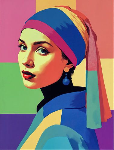 Pop Art Portret met de Parel