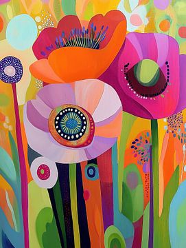 Zomerbloemen abstract van Bert Nijholt