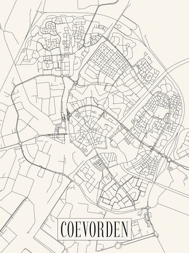 Stadskaart Coevorden - Stad - Lichte variant - Plattegrond