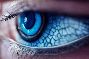 Close-up blauw oog van een vrouw illustratie
