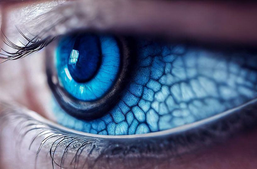 Nahaufnahme blaues Auge einer Frau Illustration von Animaflora PicsStock