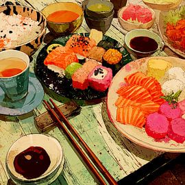 Feast of rice and fish