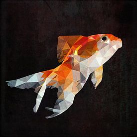 Low Poly Gold Fisch von Erik-Jan ten Brinke