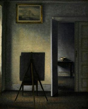 Interieur met de Schildersezel, Vilhelm Hammershøi