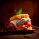Strawberry pastry with whipped cream by Maarten Knops thumbnail