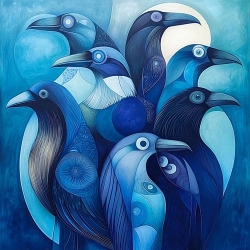 Blauwe raven