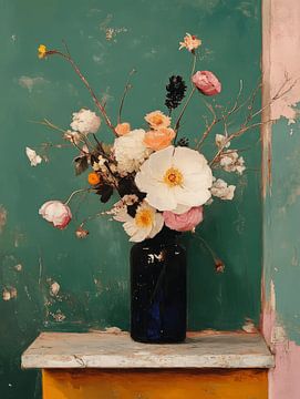 Vase with flowers, still life