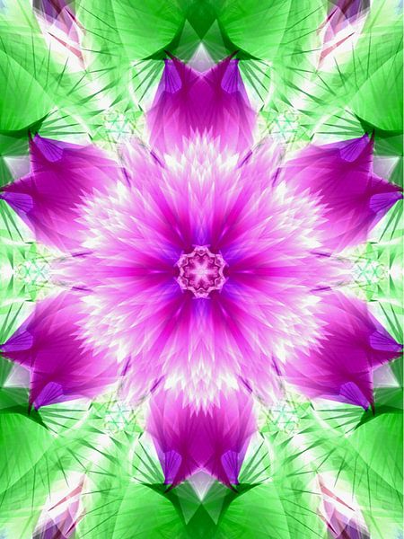 Mandala Digitalkunst 'Strahlend im Gleichgewicht von Ivonne Fuhren- van de Kerkhof