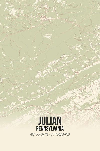 Vintage map of Julian (Pennsylvania), USA. by Prints of Place