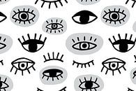Modern abstract illustration of all kinds of eyes. by Studio Allee thumbnail