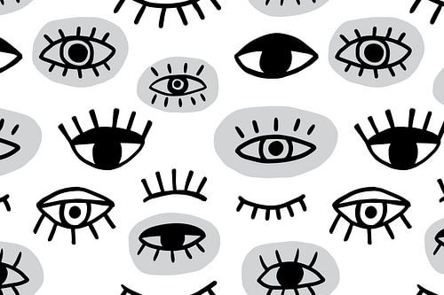 Illustration abstraite moderne de toutes sortes d'yeux.