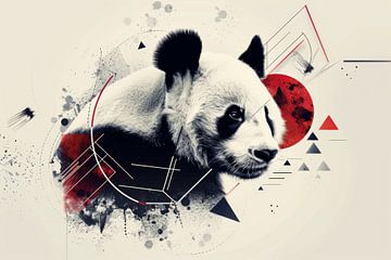 Abstracte panda - Modern dierenportret van Poster Art Shop