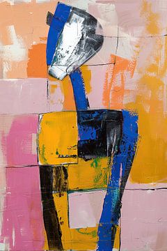 Abstracte Vrouw Met Kleuren van Blikvanger Schilderijen