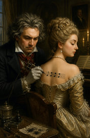 Beethoven – The Symphony on Her Back by Peter Pen Drawings and Paintings
