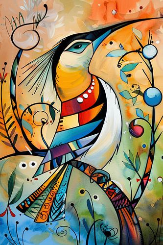 Circularité de l'oiseau de paradis - Un voyage abstrait dans l'infini