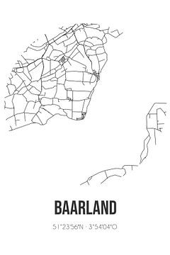 Baarland (Zeeland) | Carte | Noir et blanc sur Rezona