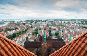 Uitzicht vanuit de Mariakerk, Gdansk van Ellis Peeters