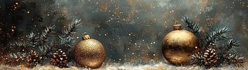 Kerstballen | Feestelijke Dennentakken met Ballen van Kunst Kriebels