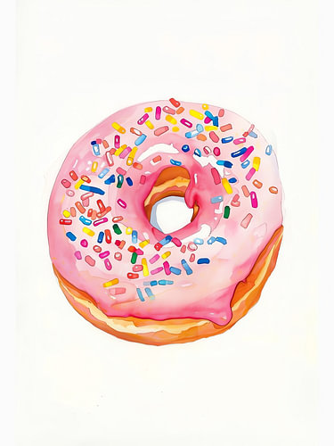 Donut mit rosa Streuseln