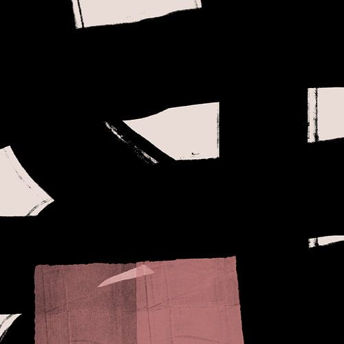Abstrait minimaliste wabi-sabi. Lignes à l'encre noire no. 3 sur Dina Dankers