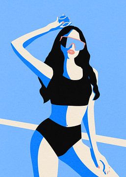Blauw sport meisje van Rosi Feist