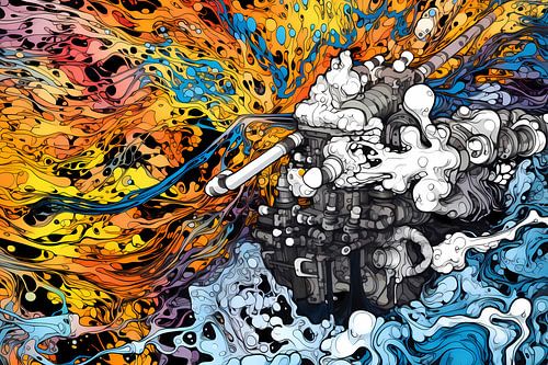 Kleurrijk portret van vrouw