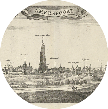 Gezicht op Amersfoort, Steven van Lamsweerde, naar Herman Saftleven, 1631 - 1665