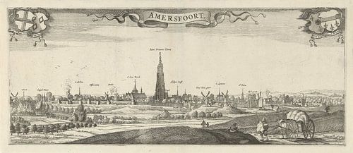 Gezicht op Amersfoort, Steven van Lamsweerde, naar Herman Saftleven, 1631 - 1665