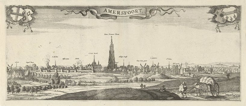 Vue d'Amersfoort, Steven van Lamsweerde, d'après Herman Saftleven, 1631 - 1665 par Marieke de Koning